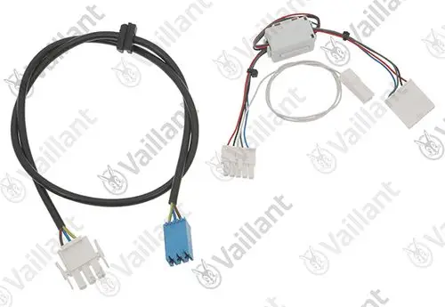 Vaillant Kabelbaum mit mehreren Steckverbindern und farbigen Drähten, geeignet für elektrische Verbindungen in Heizsystemen.